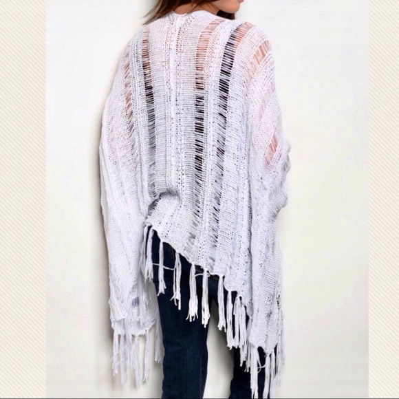 Sonnet tassel asymmetric kimono cover up cardigan - Picture 2 of 8